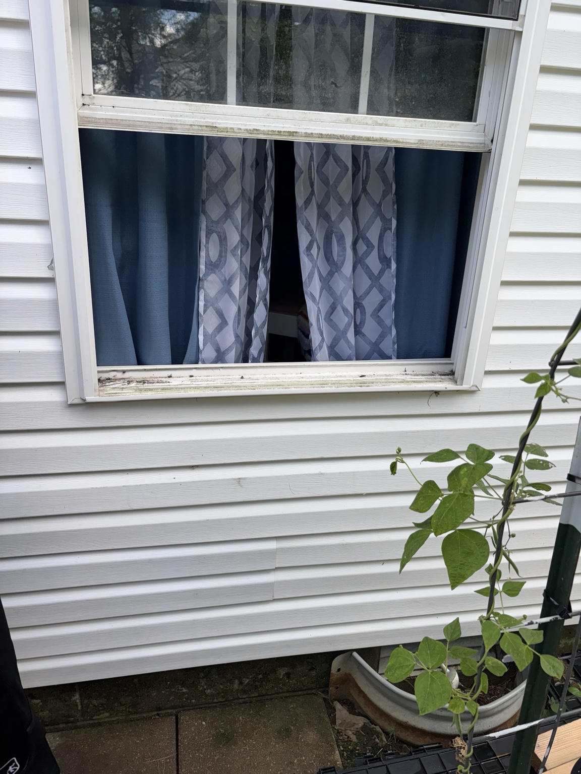 Original window before conversion to an exterior door