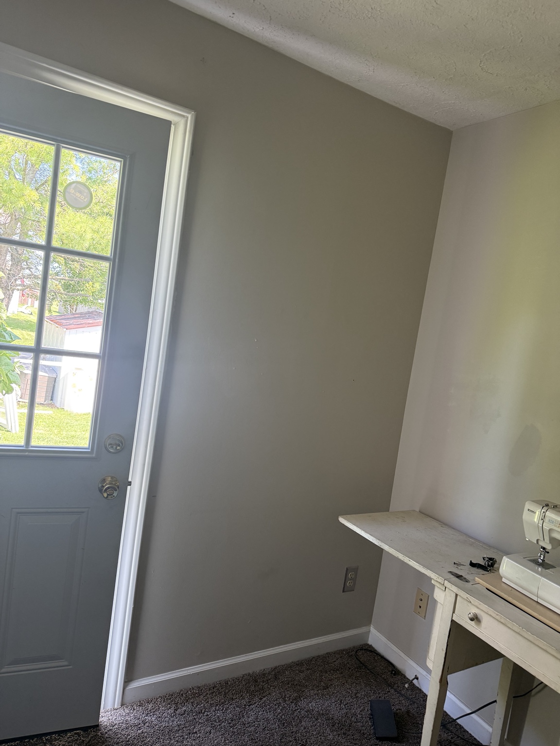 Finished new exterior door viewed from inside