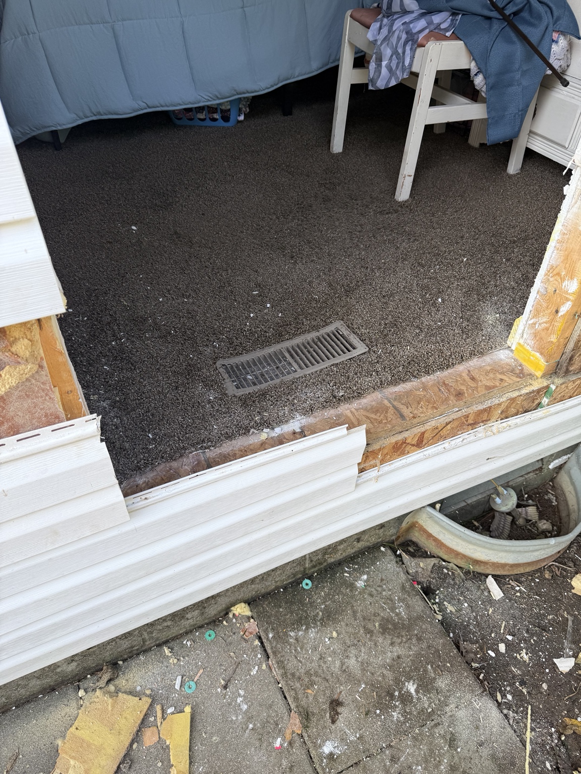 Lower wall section removed to create the full doorway